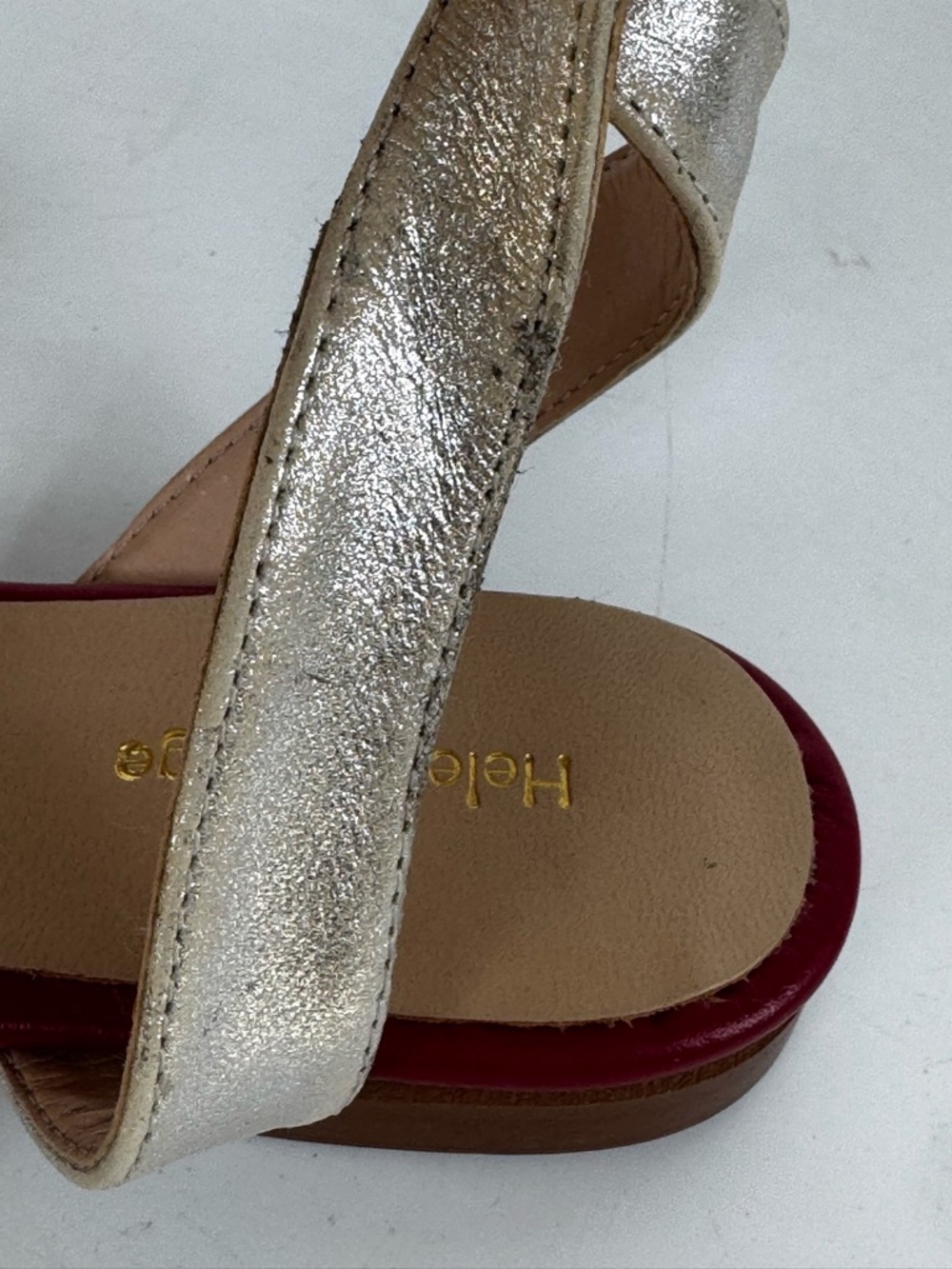 Helene Rouge Red Leather Open-Toe Ankle Strap Sandals European Size 36 - Picture 10 of 10